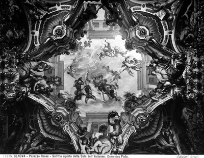 Alegoria do Outono, na abóbada da Sala de Outono de Domenico the Elder Piola