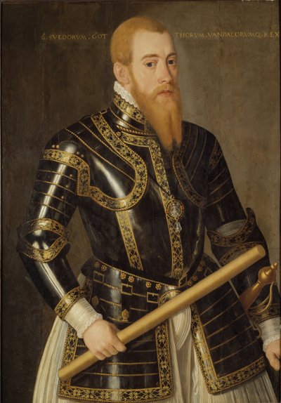 Eric XIV de Suede - Retrato do Rei Eric XIV da Suécia (1533-1577), de Verwilt, Domenicus (ativo 1544-1566). Óleo sobre madeira. Dimensão : 98x69 cm. Nationalmuseum Stockholm de Domenicus Verwilt