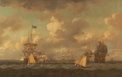 Navios ingleses a ancorar com uma brisa fresca de Dominic Serres