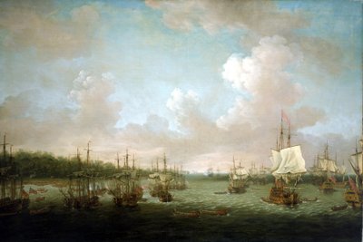 Guerra dos Sete Anos (1756-1763): Captura de Havana (Cuba) em 1762, desembarque dos canhões e das reservas em 30 de junho. Após a entrada da Espanha no conflito em 1761, o governo britânico concentrou as suas ofensivas marítimas contra as possessões espanh de Dominic Serres