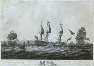 O "Pitt" (cerca de 1787) perto de Dover no regresso da China 1787 de Dominic Serres