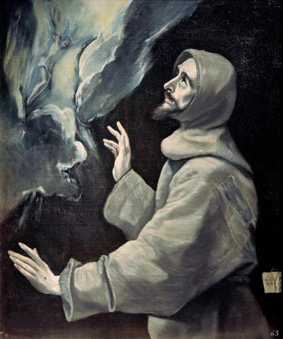 São Francisco recebendo os estigmas, ca 1585-1590. de Dominico El Greco