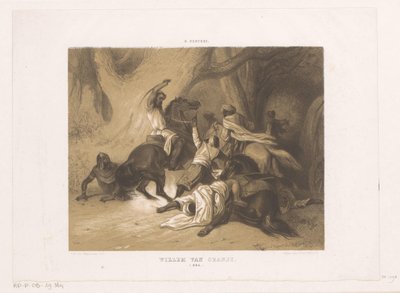 Willem conheceu de Hoorn, Conde de Orange, luta contra os mouros Guilherme de Orange / 806 (título no objeto) de Dominicus Anthonius Peduzzi