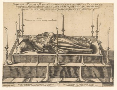 Retrato da morte de Fernão II do Tirol
Serenissimus Princeps Ac Dominus Ferdinandus Archidux Austriae (...) (título sobre o objecto) de Dominicus Custos (possibly)