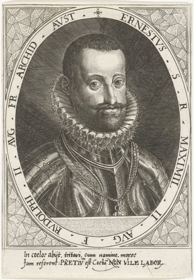 Retrato do arquiduque Ernest da Áustria 1553-1595, ca 1595-1597 de Dominicus or Custodis Custos