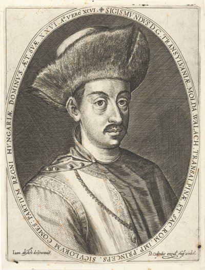 1572-1613 Sigismund Bathory, o príncipe da Transilvânia. A bota tribunal de Augsburg 1600-1602, 160 de Dominicus or Custodis Custos