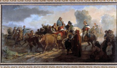 A loucura de Carlos VI (1368-1422). Pintura de Antoine Dominique Magaud (1817-1899) Óleo sobre tela cm 111x221 Colecção P. Dumon menção obrigatória: Fondação da colecção em relação a Marselha de provence de Dominique Magaud