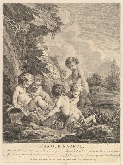 Natação Infantil, ca. 1741 de Dominique Sornique