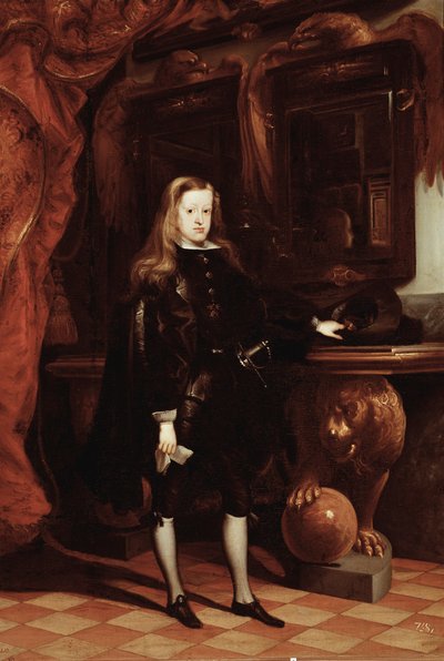 Retrato de Carlos II de Espanha (óleo sobre tela, c.1675) de Don Juan Carreno de Miranda
