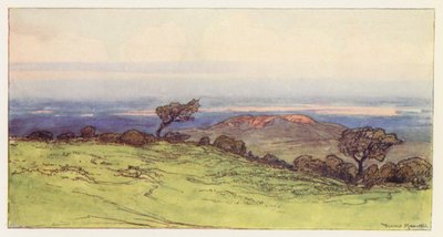Porto de Poole a partir da Ilha de Purbeck (litografia a cores) de Donald (after) Maxwell