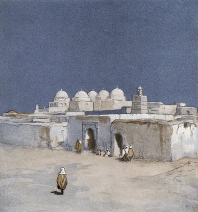 A Mesquita das Espadas em Kairouan (cor litho) de Donald (after) Maxwell