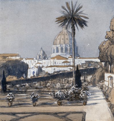 The Vatican Gardens (cor litho) de Donald (after) Maxwell