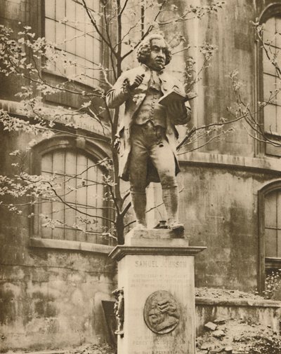 Dr. Johnson em seu pedestal, de onde ele pode ver a Fleet Street, c1935. de Donald McLeish