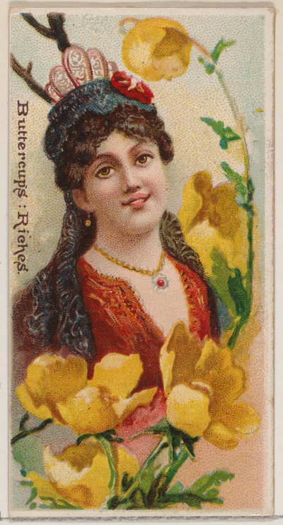 Buttercups: Riches, da série Floral Beauties and Language of Flowers N75 para Duke..., 1892. de Donaldson Brothers