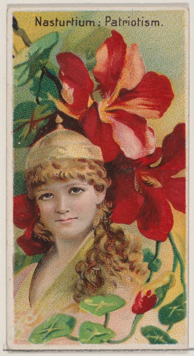 Nasturtium: Patriotism, da série Floral Beauties and Language of Flowers N75 para ..., 1892. de Donaldson Brothers
