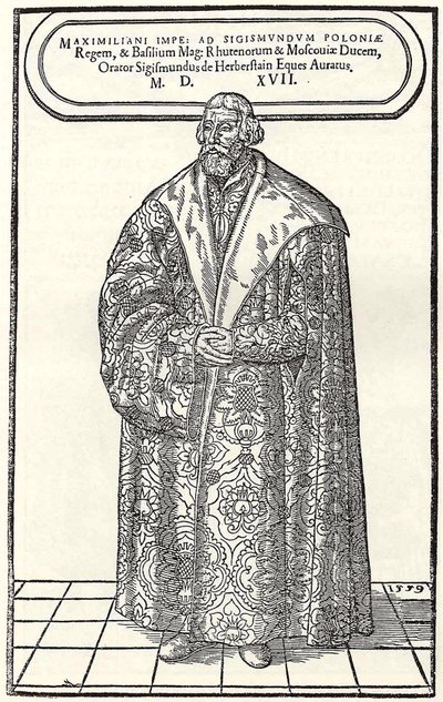 Retrato do Barão Sigmund von Herberstein, embaixador na Polônia e na Rússia, 1559 de Donat Hübschmann