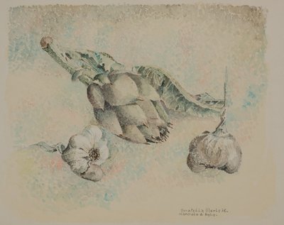 Alcachofras e alho de Donatella Merlo