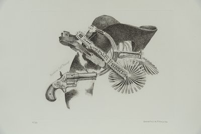 Revólver Colt "House", 1977 (gravura) de Donatella Merlo