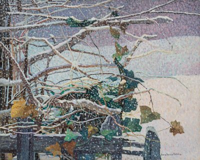 Queda de neve, c.1987 (óleo sobre tela) de Donatella Merlo