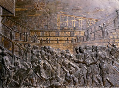 Itália, Pádua, Basílica de Santo Antônio de Pádua, Santo Antônio cura os pés dos jovens, por Donatello (cerca de 1386-1466), alívio de Donatello