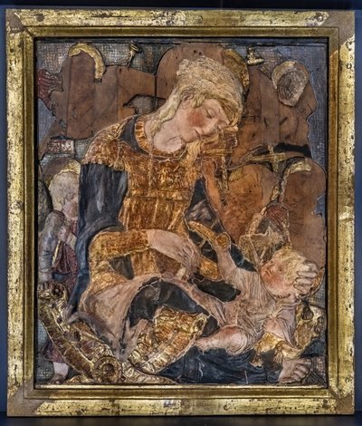 Nossa Senhora com o Menino e os Anjos, antes de 1443 (estuque policromado) de Donatello
