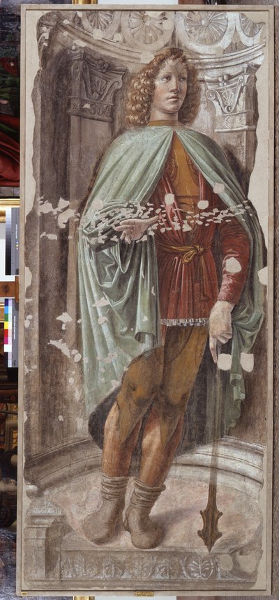 Homem com um Mace, c.1486 (fresco destacado montado sobre tela) de Donato Bramante
