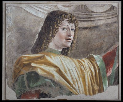 Homem com o alabarda, c.1486 (fresco destacado transportado em lona) de Donato Bramante