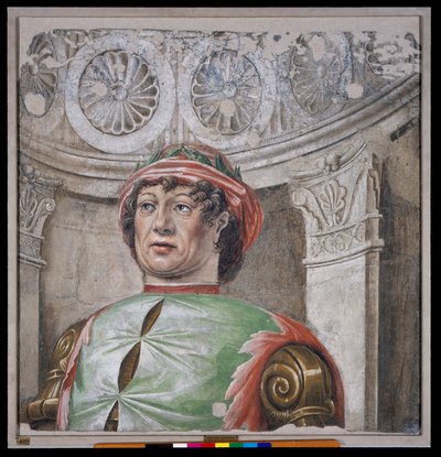 Poeta laureado com chapéu vermelho de Donato Bramante