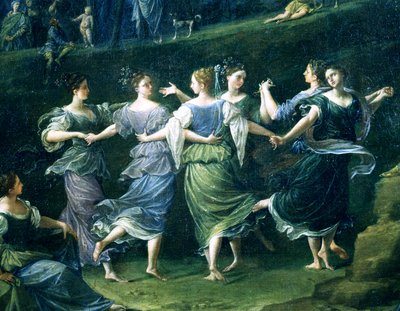 Dançarinos, detalhe da dança das ninfas, 1724-25 de Donato Creti