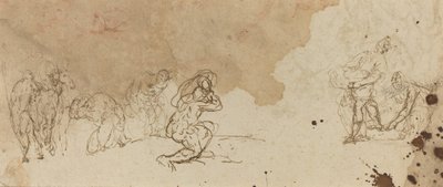 Estudos de Figuras para uma Adoração dos Magos [verso] de Donato Creti