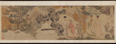 Reunião Exaltada na Floresta Verde, c.1620 (tinta e cor no papel) de Dong Qichang