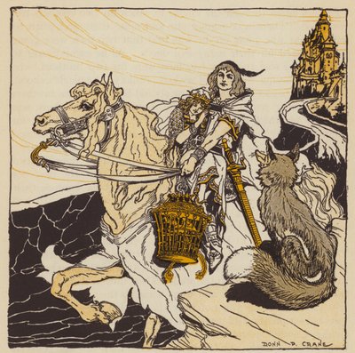 O Pássaro Dourado, conto de fadas alemão (lito colorido) de Donn P. Crane