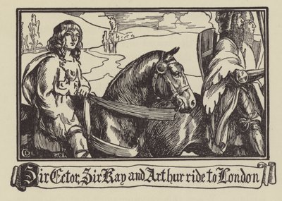 Sir Ector, Sir Kay e Arthur viajam para Londres de Dora Curtis