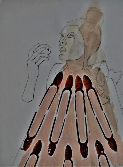 Figura abstrata com uma maçã de Doris Schmitz