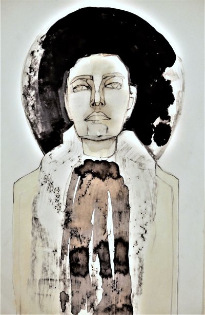 Retrato abstrato com auréola de Doris Schmitz