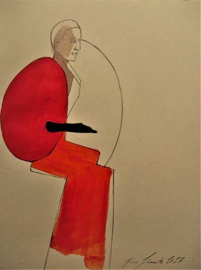 Mulher Vermelha (Abstrato) de Doris Schmitz