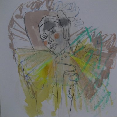 Retrato abstrato colorido de Doris Schmitz
