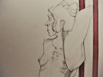 Esboço de uma mulher contemplativa de Doris Schmitz