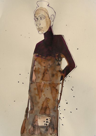 Esboço de moda elegante de Doris Schmitz