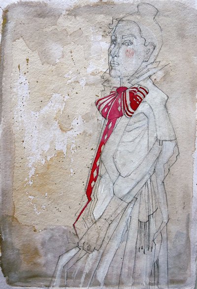 Retrato com um elegante laço vermelho de Doris Schmitz