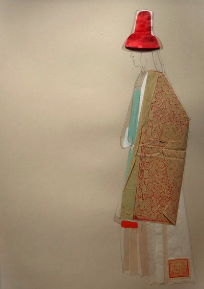 Figura elegante com chapéu vermelho de Doris Schmitz