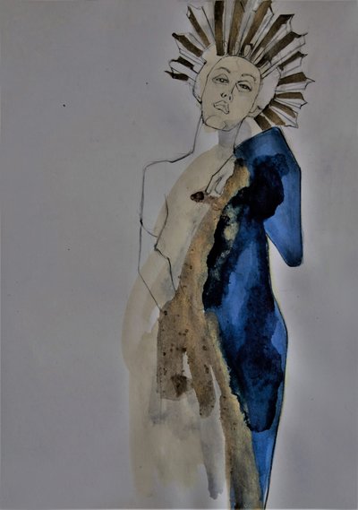 Mulher Elegante com Penteado Sunburst de Doris Schmitz