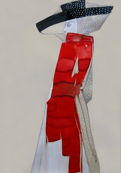 Mulher elegante de vermelho de Doris Schmitz