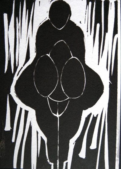 Figura expressiva a preto e branco de Doris Schmitz