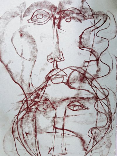 Rostos cubistas expressivos de Doris Schmitz