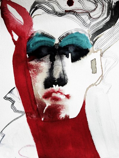 Retrato Expressivo em Vermelho de Doris Schmitz