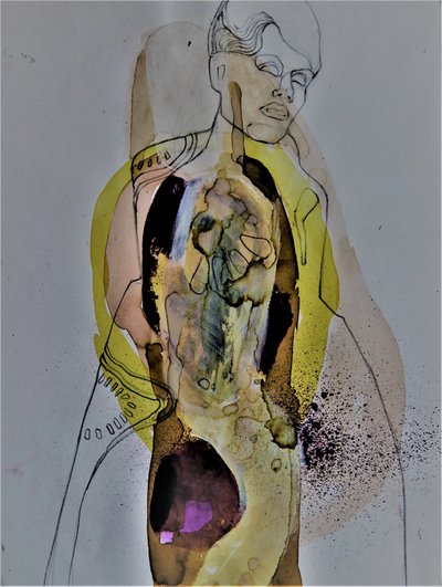 Figura Abstrata Dourada de Doris Schmitz