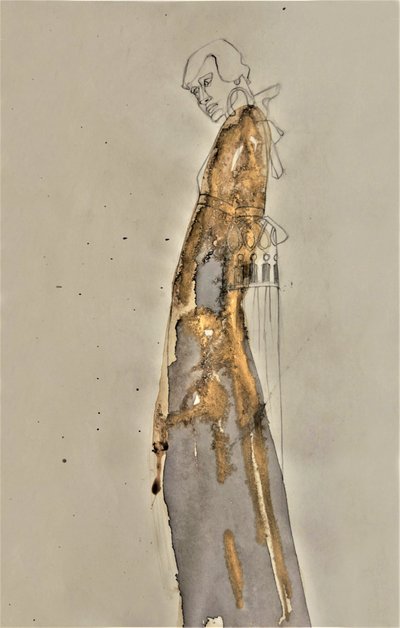 Figura Dourada e Esvoaçante de Doris Schmitz