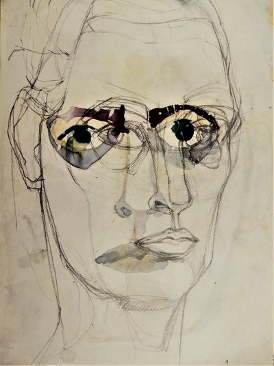 Retrato de Olhar Intenso de Doris Schmitz