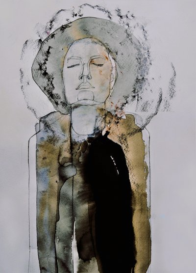Retrato de uma mulher em meditação de Doris Schmitz